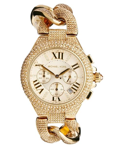 michael kors camille gold watch with black roman numerals|Michael Kors Watch camille.